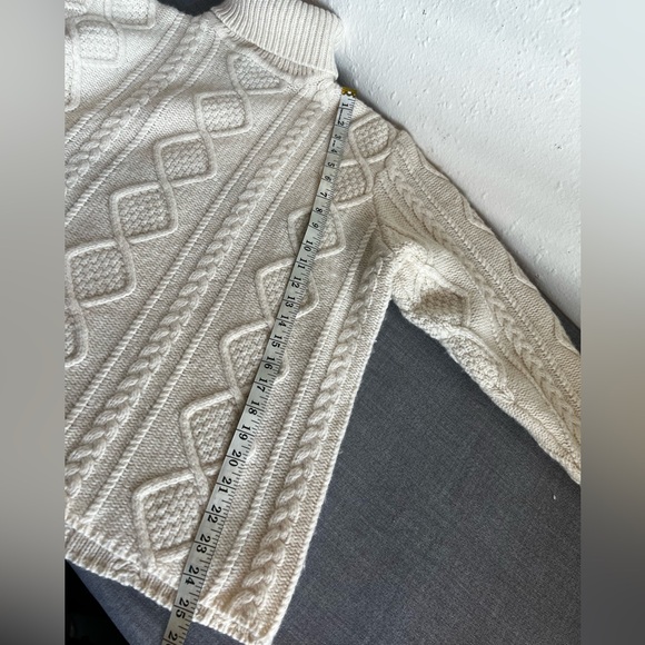 Eddie Bauer Ivory Cable Knit Turtleneck Sweater - Picture 6 of 7